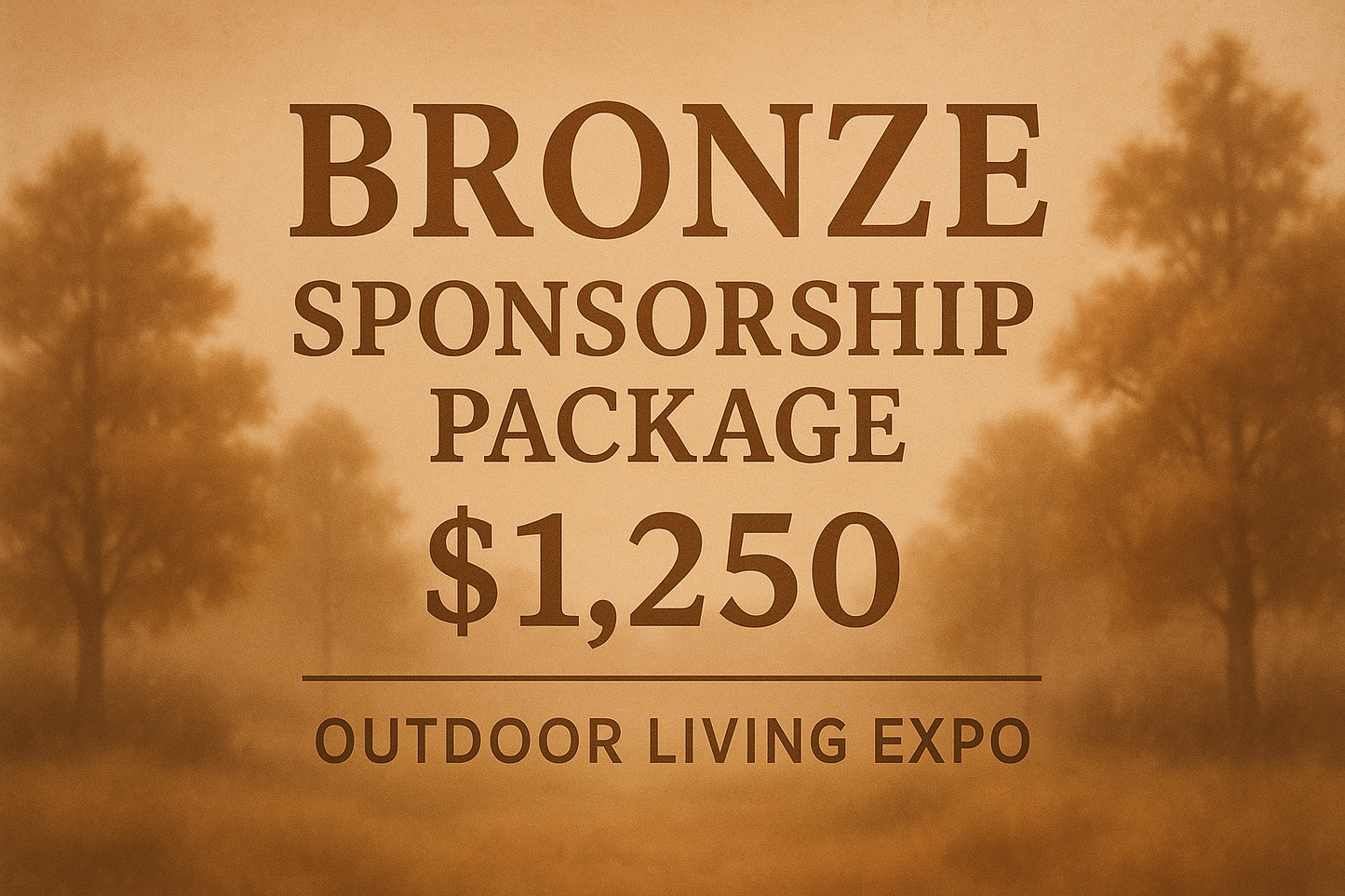 Bronze Sponsorship Package image featuring bronze/copper tones representing the $1,250 tier with outdoor elements