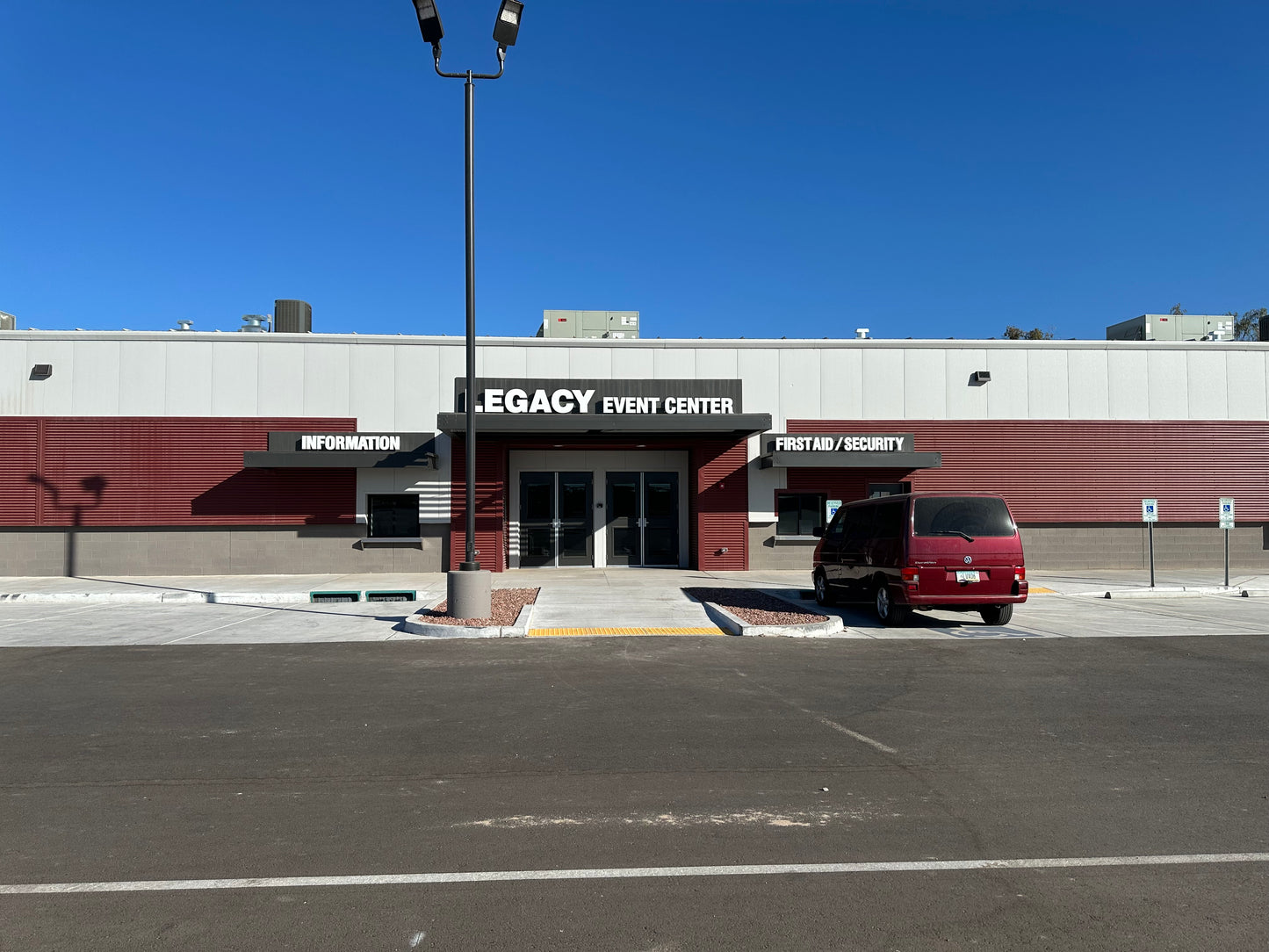 Three parking spaces