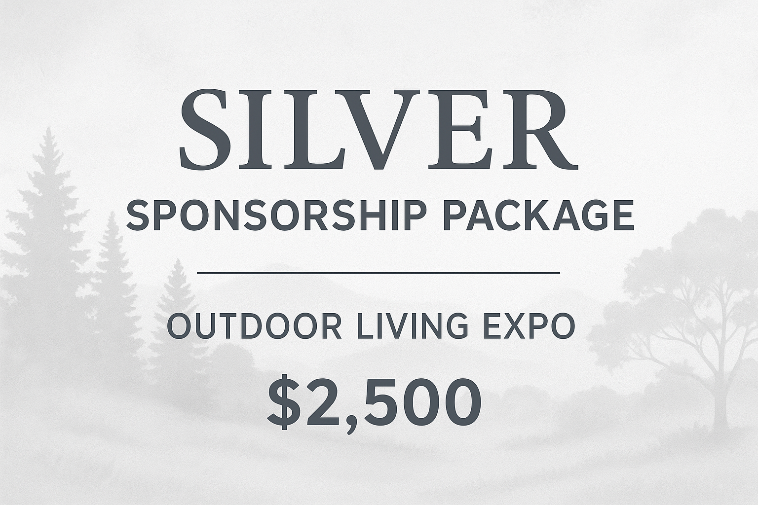 Silver Sponsorship Package image featuring silver/gray tones representing the $2,500 tier with outdoor elements